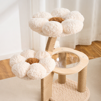 Étagère d'escalade pour chat d'intérieur en bois écologique de luxe avec motif floral, résistante à l'usure et aux griffures