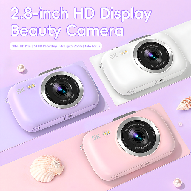 Compact Portable 80MP 18X Zoom High Pixel Students Gift Entry-Level CMOS Sensor Video Capture Digital Camera