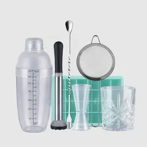 Creation Factory Direct Logo personalizzato Bar Tools Set Bar Products Pc Plastic Cocktail Shaker Kit Cocktail