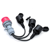 Câble adaptateur de 35 cm, prise industrielle 5 broches, couplage CEE vers prise EC, sortie arrière standard européenne, contact de mise à la terre