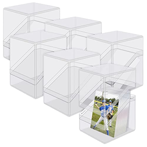Mlikero – Lot de 6 boîtes de rangement pour cartes en acrylique avec 3 étagères, résistantes à l'eau, design moderne pour cartes TCG et cartes sportives - Product Image 1