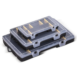 Caja organizadora de herramientas con tapa transparente y divisores para uso en taller - Product Image 1