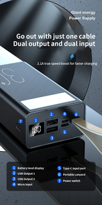 Logotipo personalizado 30000mAh Alto litio Reflector LED portátil Cargador rápido Powerbank Pantalla micro USB Características de <span class=keywords><strong>alquiler</strong></span> Hecho en EE. UU. - Product Image 5