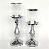 Porte-bougie Hurricane, élégant chandelier à tige haute, bougie pilier en option, taille et finition personnalisables pour table de mariage et décoration intérieure