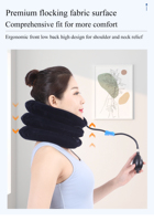 Almohada cervical inflable portátil, soporte para el cuello, collarín retractor, dispositivo de tracción de aire