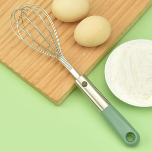 Fouet en fil d'acier inoxydable avec manche vert matcha, batteur à œufs durable, agitateur manuel pour crème, outils de mélange pour pâtisserie - Product Image 2