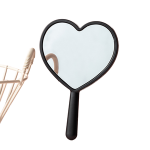 Miroir cosmétique compact à cadre en plastique, miroir de poche mignon en forme de cœur, miroir à une face, logo personnalisé - Product Image 3