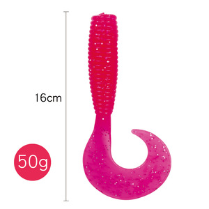50g 16cm 6,3 pulgadas gran curricán falda superior agua gran <span class=keywords><strong>gusano</strong></span> atún Softbait plástico suave Señuelos de Pesca cebos - Product Image 3