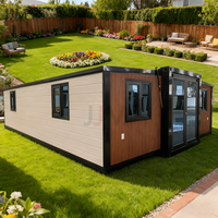 Maison préfabriquée en conteneur d'expédition de 40 pieds, prête à l'emploi, extensible, en acier, 2 à 5 chambres, maison de luxe pliable