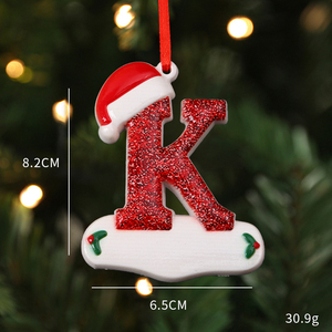 Resina personalizada de alta calidad 2025 letras decoraciones para árboles de Navidad familiares recién llegados Y I V J K O - Product Image 5