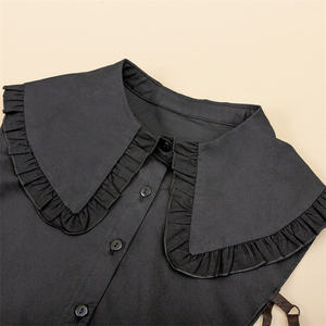 Nuevo estilo personalizado 100% algodón moda blanco Color sólido mujeres falso desmontable cuello falso - Product Image 5