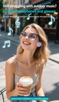 Lunettes de traduction intelligentes IA Traduction en temps réel Chargement magnétique Contrôle tactile Appel sans fil Lecture de musique