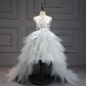 Vestido de Princesa de Verano 2020 para Niña, Vestido Largo con Cola de Cisne, Disfraz de Cumpleaños para Niñas, Vestidos de Dama de Honor - Product Image 4