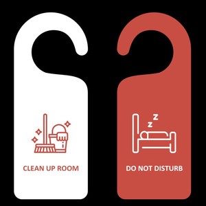 Hotel Sign Do Not Disturb Red White PVC Double Sided Water Resistant Front Of House Service - Product Image 3
