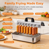 Pinces à corn-dogs pour friteuse avec poignée, compatibles avec la plupart des friteuses, en acier inoxydable, haute qualité, modernes, lot de 2, installation et nettoyage faciles