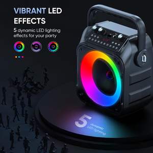 Altavoz de Karaoke Portátil Todo en Uno con Batería, 2 Micrófonos Inalámbricos y Luces RGB para Uso Doméstico - Product Image 4