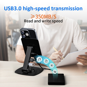 Soporte de escritorio móvil perezoso al por mayor 360 soporte antideslizante giratorio Mini soporte portátil para teléfono tableta soporte con hub USB - Product Image 5