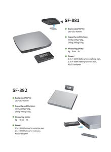 เครื่องชั่งน้ำหนักอิเล็กทรอนิกส์ Veidt รุ่น SF-882 สำหรับชั่งสัมภาระทางไปรษณีย์ รองรับน้ำหนักได้ถึง 200 กก. สีเงิน สำหรับชั่งพัสดุและการขนส่ง - Product Image 6