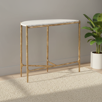 THADDEUS marbre DEMILUNE TABLE salon Console Table
