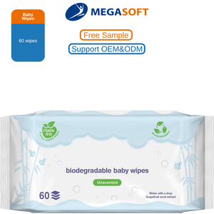 <b>Biodegradable</b> Baby Wet <b>Wipes</b> Gentle Sensitive Skin Hypoallergenic Unscented Soft Thick Disposable Eco Friendly Bulk Wholesale - Product Image 1
