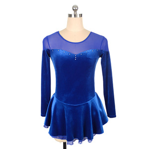 FN636 <span class=keywords><strong>vino</strong></span> <span class=keywords><strong>rosso</strong></span> tessuto coreano tessuto da donna pattinaggio artistico Costume manica lunga abito da pattinaggio per le prestazioni di ginnastica - Product Image 1