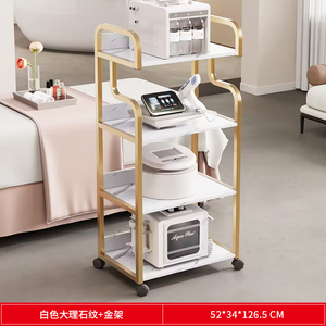 Beauty Salon Wooden Trolley 4-Wheel Mobile Cart for Skin Management Plastic Surgery Tools Living Room <b>Bathroom</b> Use Modern Design - Product Image 4
