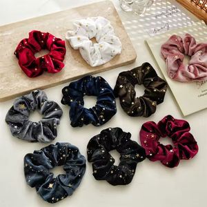Vintage Fashion Women's Fabric Velvet Star Hair Scrunchy & Ponytail Holder Elastic Band - Product Image 3