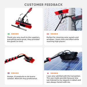 Tốt Nhất Bán Dễ Dàng Xử Lý Năng Lượng Mặt Trời Tấm Làm Sạch Bàn Chải Nước Fed Bàn Chải Cửa Sổ Làm Sạch Kit Kính Thiên Văn Nhôm Nước Fed Cực - Product Image 4