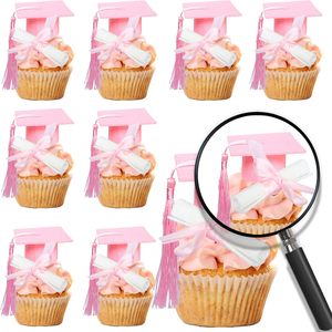 Mini gorros <span class=keywords><strong>de</strong></span> graduación negros <span class=keywords><strong>con</strong></span> borlas rosas, cubiertas <span class=keywords><strong>de</strong></span> papel para cake pops <span class=keywords><strong>con</strong></span> diseño <span class=keywords><strong>de</strong></span> <span class=keywords><strong>gorro</strong></span> <span class=keywords><strong>de</strong></span> graduación para decoraciones <span class=keywords><strong>de</strong></span> fiestas <span class=keywords><strong>de</strong></span> graduación - Product Image 1