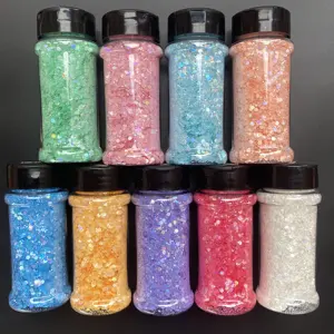 2oz Shaker Packing Loose Glitter Bulk Shiny Holographic Chunky Glitter for Resin Crafts