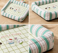 Tapis rembourré quatre côtés pour chat, coussin doux en laine à carreaux pour animaux de compagnie, literie de protection intérieure pour cage et canapé, vente en gros