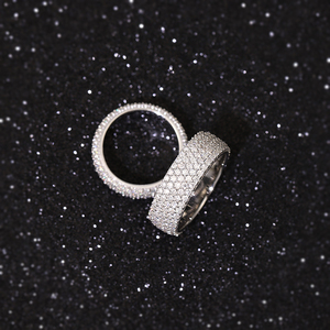 Anillo cubano de 4 filas al por mayor con diamantes de moissanita VVS, certificado GRA, pasa el probador de diamantes, chapado en oro, plata de ley 925, estilo hip hop. - Product Image 4