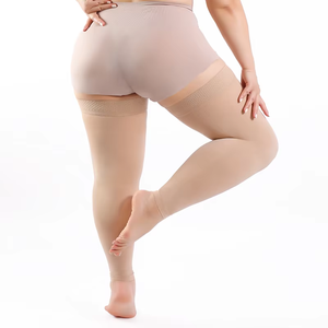 من المصنع بدون قدم مقاس كبير 20-30 mmHg سيليكون مضاد للدوالي الأوردة النساء الفخذ عالية فوق الركبة جوارب ضغط - Product Image 1