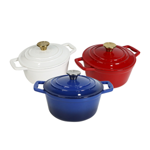 Utensilios de cocina, olla de hierro fundido esmaltada, cazuela con tapa - Product Image 1