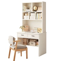 Bureau d'ordinateur intégré avec étagère pour la maison et le bureau, idéal pour les petits espaces, chambre à coucher, bureau mural, bureau d'étude et d'écriture, robuste