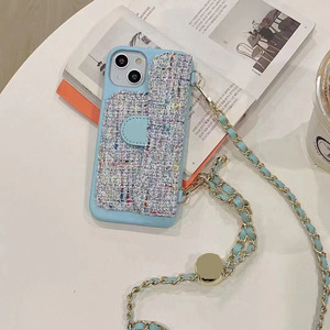 Funda para Teléfono Móvil con Cadena <span class=keywords><strong>de</strong></span> Bolas Doradas y Fragancia, para 15/14/13/12, Deportiva, Plegable, <span class=keywords><strong>de</strong></span> Cuero, con Marco <span class=keywords><strong>de</strong></span> Cámara Electrochapado - Product Image 3