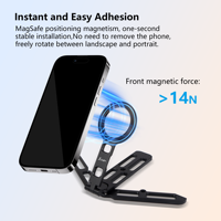 Support de téléphone magnétique portable, support de téléphone portable à aimant puissant, mini support de smartphone de poche, trépied pliable pour selfie