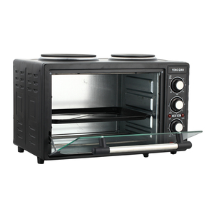 <span class=keywords><strong>Oven</strong></span> panggang listrik berdiri besar hitam, <span class=keywords><strong>Oven</strong></span> Pizza listrik 30l 1600w dengan piring panas ganda
