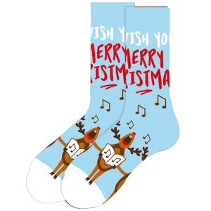 Chaussettes amusantes pour hommes 2026 – Chaussettes <span class=keywords><strong>de</strong></span> Noël originales et confortables en coton imprimé, motif rennes et Père Noël, respirantes et stylées - Product Image 2