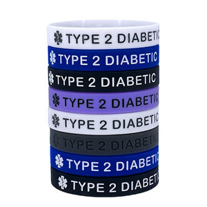 Braccialetto di Allerta Medica Personalizzato Tipo Uno 1 <span class=keywords><strong>2</strong></span> Diabete in Silicone Personalizzabile - Product Image 1