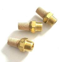 Filtre silencieux d'échappement pneumatique en cuivre fritté à filetage NPT, suppresseur de bruit en laiton pour composants pneumatiques