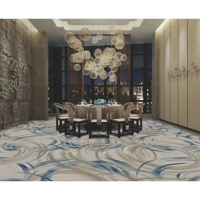 Haima Carpet Modern Design Luxury 5 Star Hotel Lobby Wall To Wall Carpet High Definition Chromojet Print Carpet