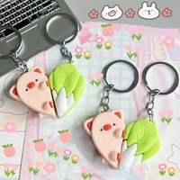 Nouveau Offre Spéciale amoureux Couple porte-clés sac pendentif Kawaii coeur amour cochon chou cochon porte-clés avec aimant