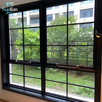 Ventana Francesa Moderna de Aluminio con Vidrio Decorativo para Arquitectura Residencial de Primera Calidad