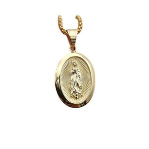 Collar de camafeo de Hip Hop de acero de titanio Virgen María Cubic Zircon Crystal CZ Stone Blessed Saint Hail Virgin Mary Collares colgantes - Product Image 6