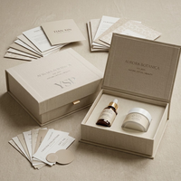 Boîte d'emballage cosmétique de luxe à couvercle rabattable avec logo personnalisé, insert en papier texturé, boîtes cadeaux rigides pour coffrets cadeaux de beauté