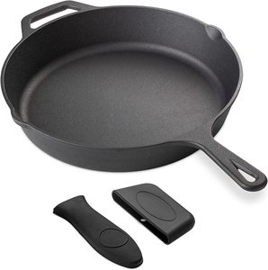 Utensilios de Cocina para Exteriores, Sartén y Plancha de Hierro Fundido Pre-Sazonada, Ecológica, Antiadherente, Apta para Hornos, Estufas de Gas e Inducción - Product Image 1