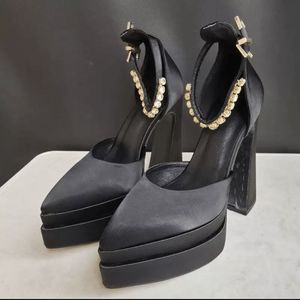 Sandalias de Plataforma de Seda, Zapatos Puntiagudos Modernos, Tacones de Plataforma Cómodos para Mujer - Product Image 4