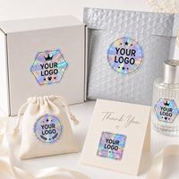 Autocollants holographiques personnalisés, étiquettes de logo de toutes formes pour l'emballage de cadeaux, autocollants de remerciement pour petites entreprises, fournisseur en gros