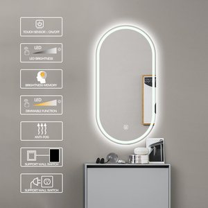 Parete Touch Screen a forma ovale impermeabile <span class=keywords><strong>bagno</strong></span> specchio <span class=keywords><strong>LED</strong></span> <span class=keywords><strong>con</strong></span> luce dimmerabile - Product Image 6